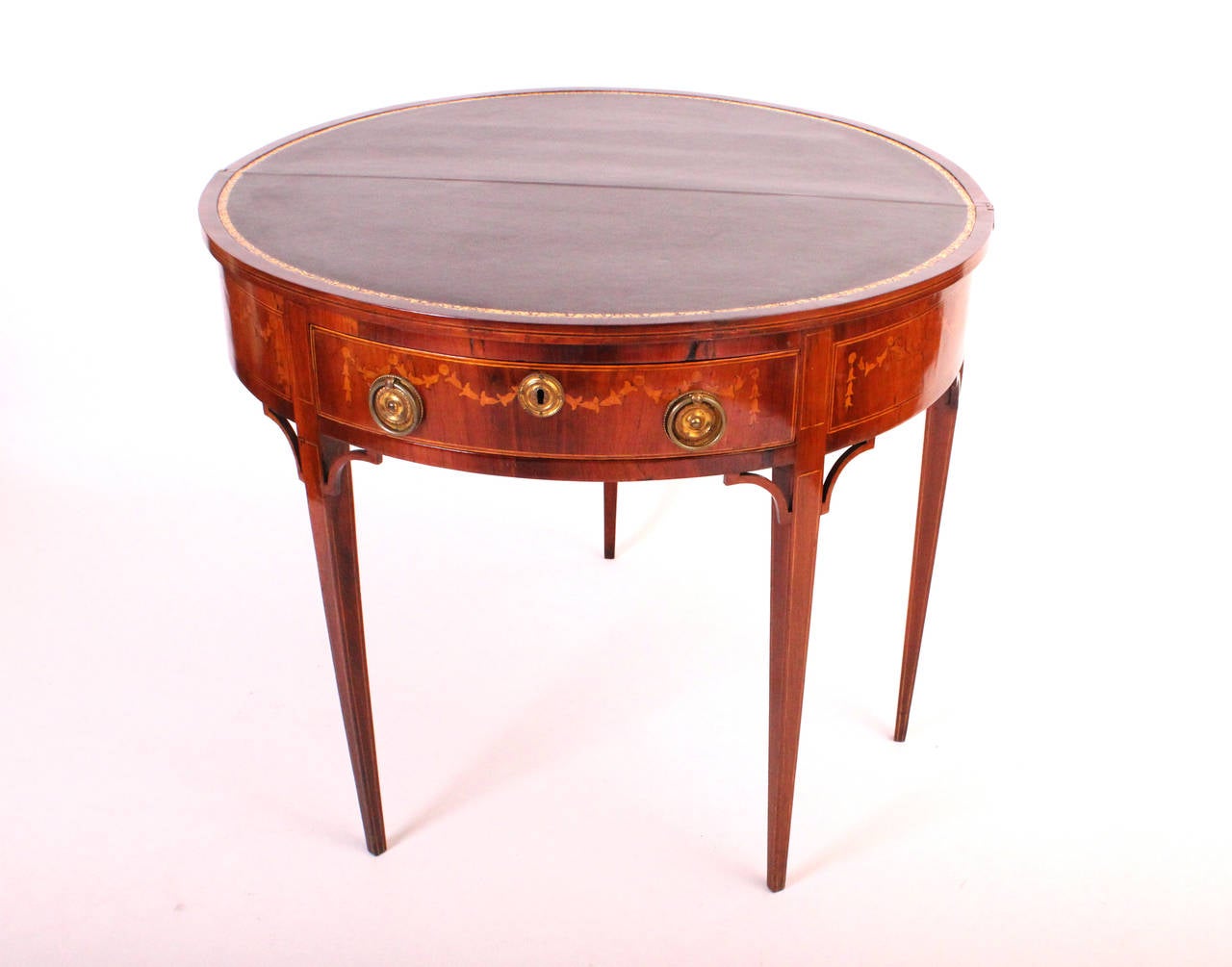 Inlay 18th Century Portuguese Rosewood Demilune Card Table