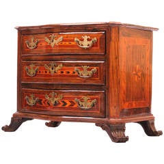 18th Century D.José and D.Maria Rosewood Inlaid Miniature Chest of Drawers