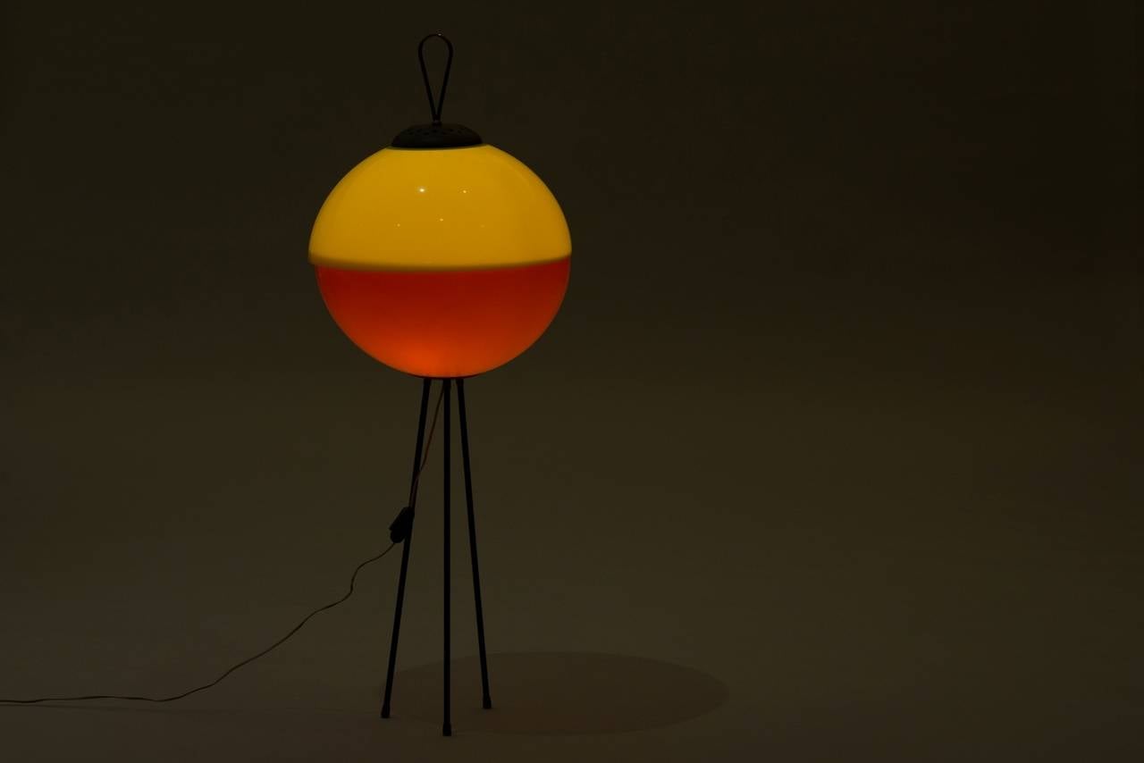 Italian Tripod Midcentury Bicolor Floor Lamp For Sale