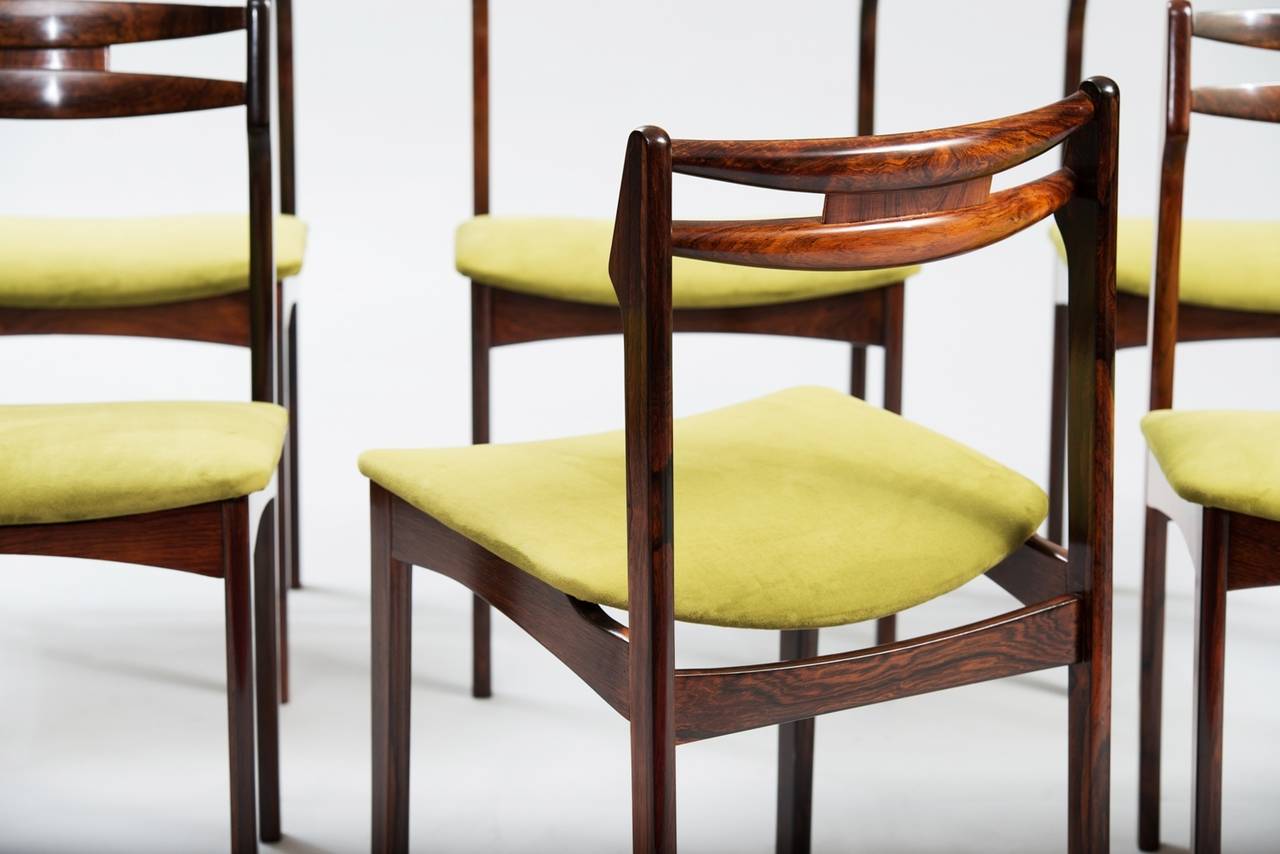 Rosewood Set of Six Danish Dining Chairs
