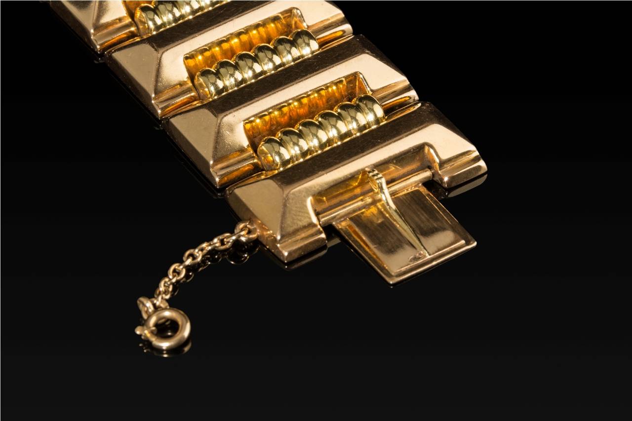 Portuguese Stunning Art Deco Gold Bracelet