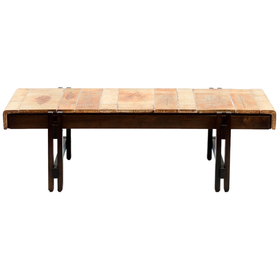 Signed Roger Capron Coffee Table for Vallauris
