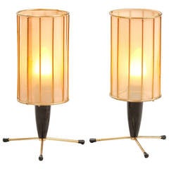Pair of Tripod 1950s Table Lamps Pair of Tripod 1950s Table Lamps