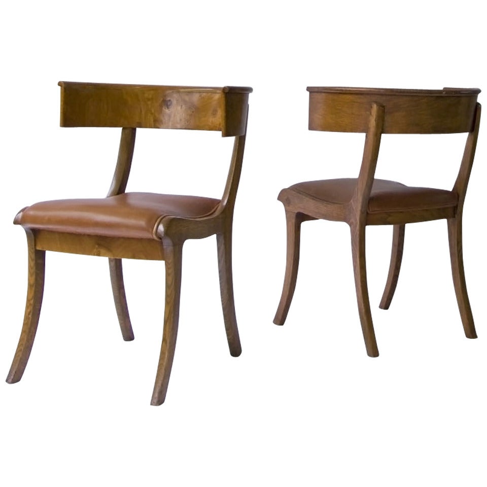 Pair of Klismos Chairs For Sale
