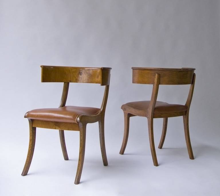 Set of two chairs dated first half of the 20th century, Denmark.
Very good condition. Small scratches.