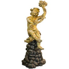 18th Century Italian Gilded Wood Angel Sculpture