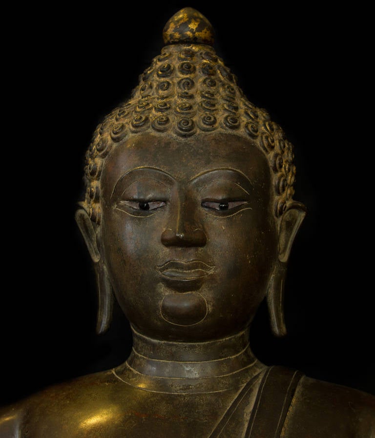 18th Century and Earlier 14th-15th Century Thai, Chien Seng Bronze, Big Buddha Sculpture For Sale