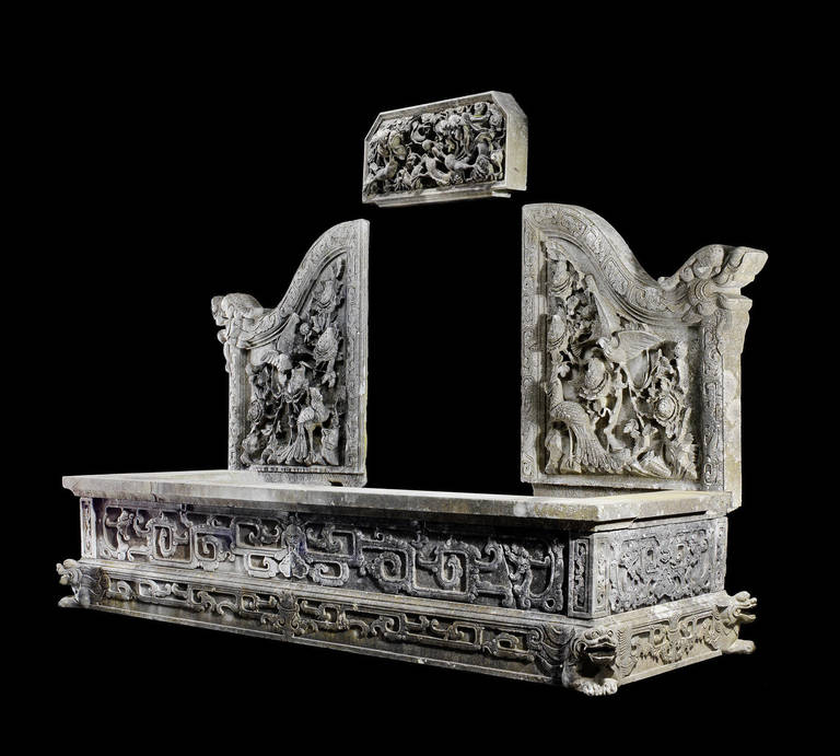 18th Century Imperial Chinese Fountain Carved in White Marble