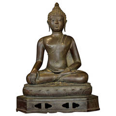 14th-15th Century Thai, Chien Seng Bronze, Big Buddha Sculpture