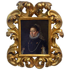 Antique 16th Century Jacopo Zucchi Painting Depicting Catalina Micaela