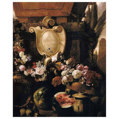 Antique Niccolo Malinconico Still Life, Oil on Canvas "Nihil Stabile"