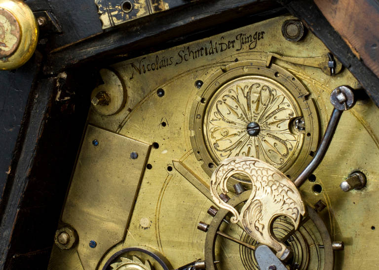 17th Century Gilded Bronze German Automaton Clock For Sale 2