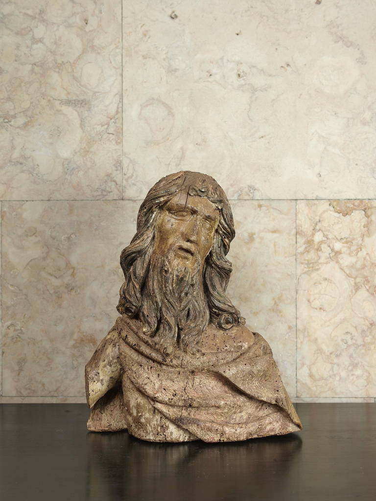 Bust of St. John the Baptist.
Fragment of a larger sculpture. 
German sculpture of the 15th or 16th century.