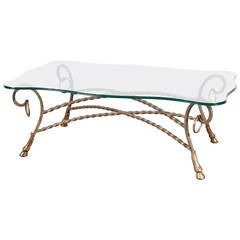 Glass Coffee Table in the Manner of Maison Jansen 4