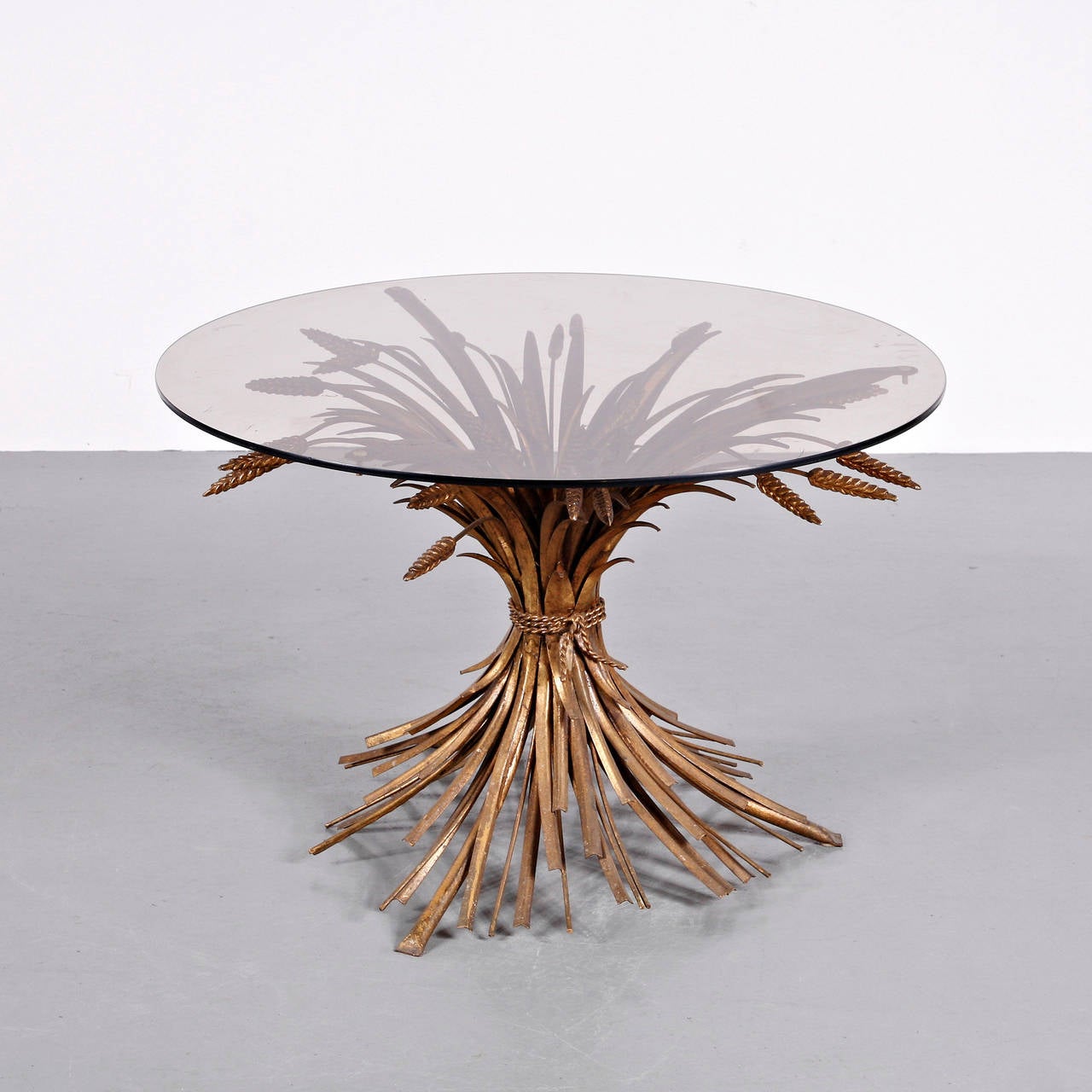 French Gilt "Sheaf of Wheat" Table, in the style of Coco Chanel