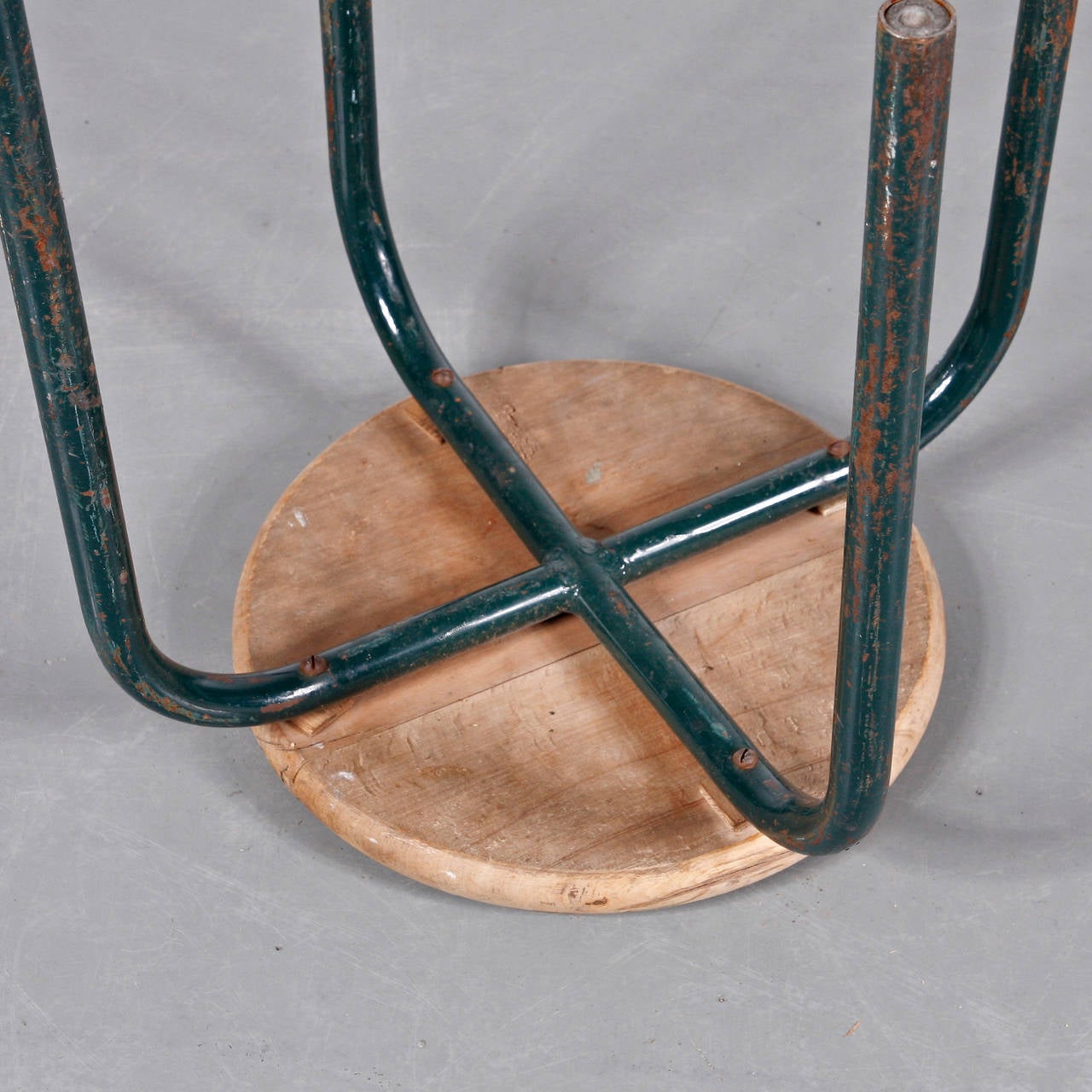 French Industrial Stool in the Manner of Jean Prouvé Stool, circa 1950