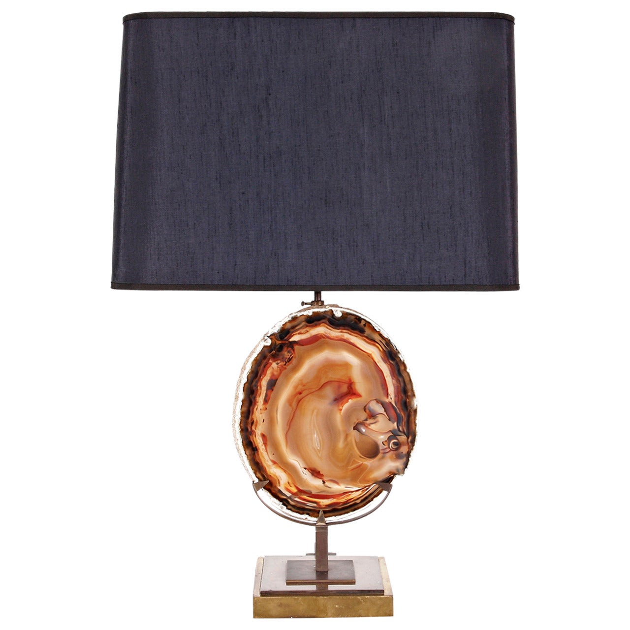 Agate Table Lamp in the Manner of Willy Daro, circa 1970