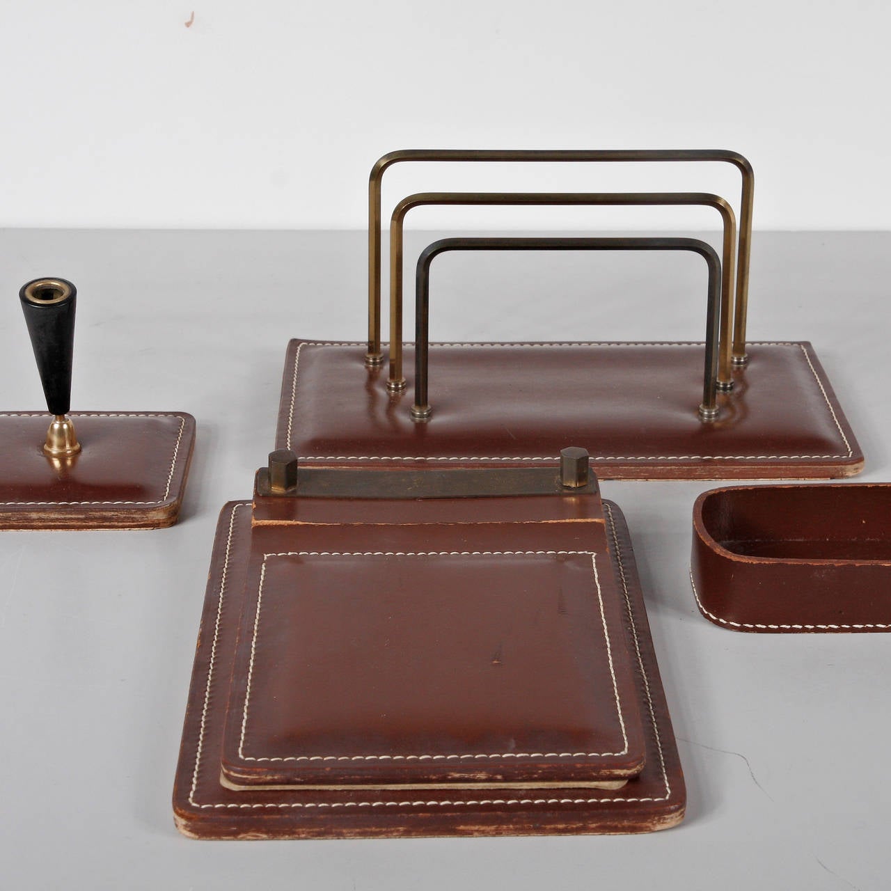 Mid-20th Century Jacques Adnet Attributed Office Set