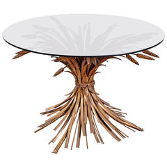 French Gilt "Sheaf of Wheat" Table, in the style of Coco Chanel