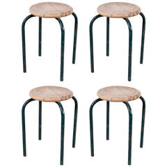 Industrial Stool in the Manner of Jean Prouvé Stool, circa 1950