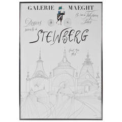 Silkscreen Poster from Steinberg Exhibition at Galerie Maeght, 1953 7