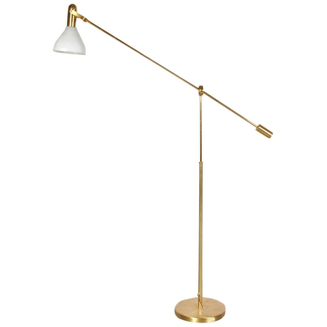 Adjustable Brass Floor Lamp, circa 1960