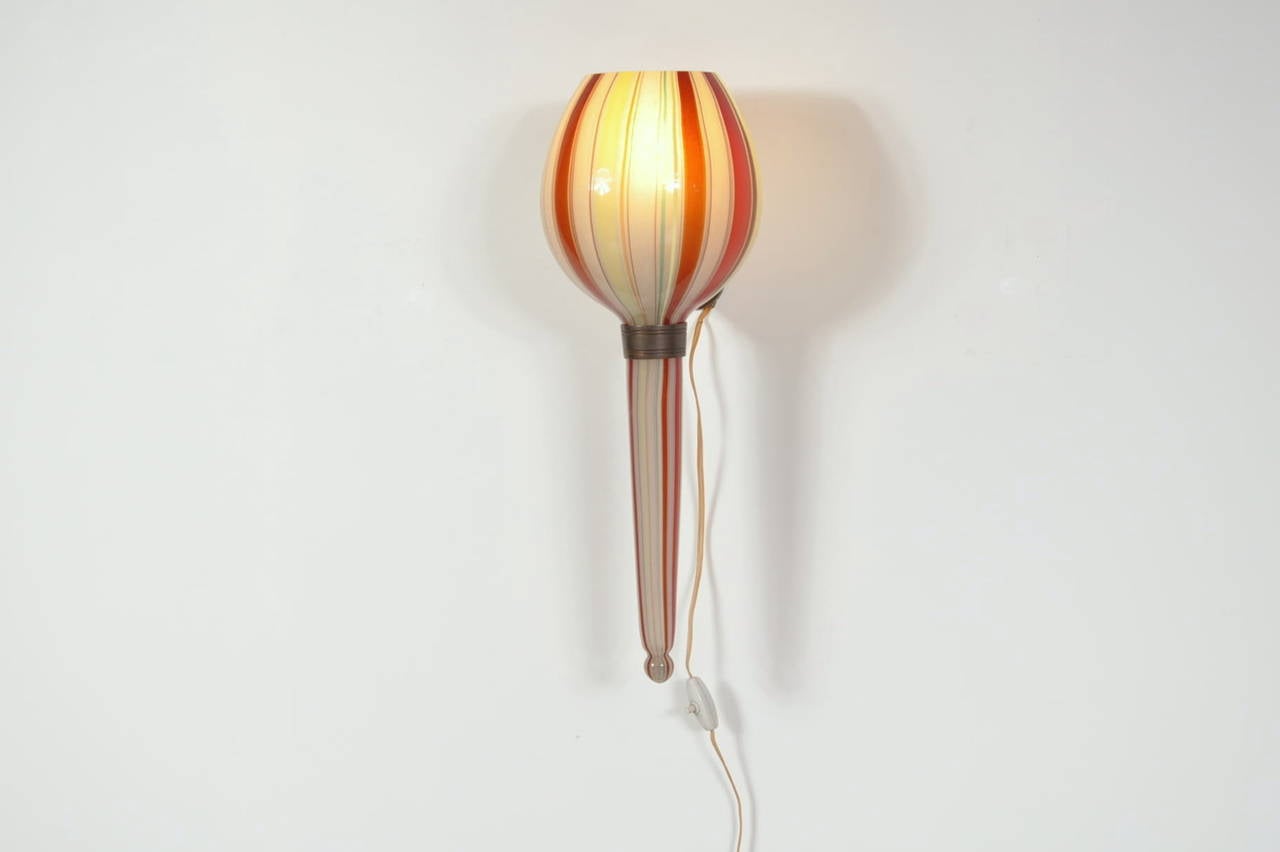 Italian Wall Lamp with Brass Armature, circa 1950 In Good Condition For Sale In Amsterdam, NL