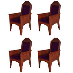 Set of Four Amsterdamse School Easy Chairs, circa 1920 11