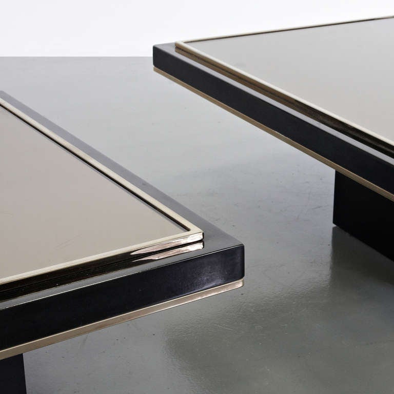Brass Roger Vanhevel Pair of Coffee Tables with 23 Carat Gold