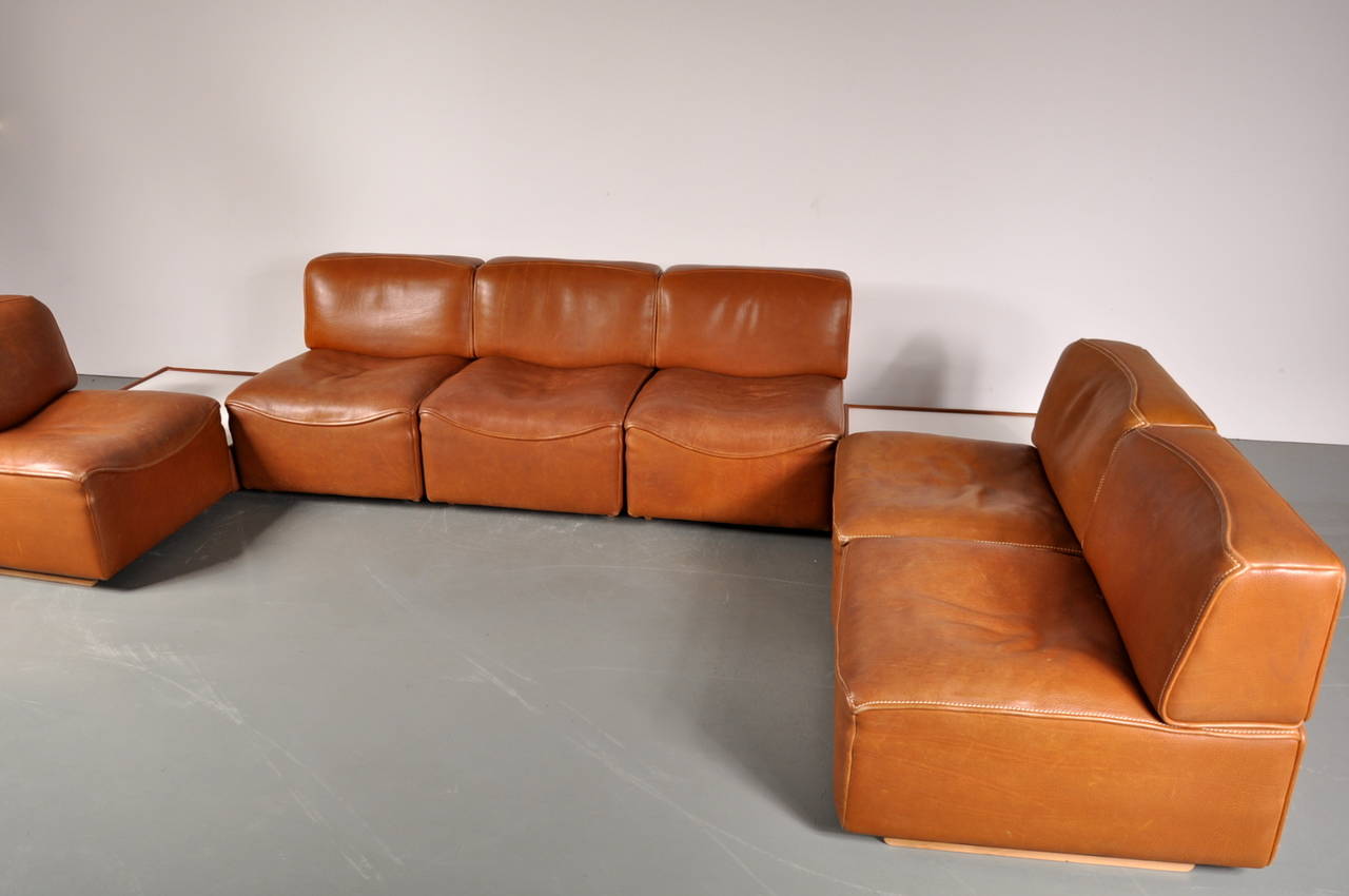 Mid-Century Modern Leather Sectional Sofa by De Sede, Switzerland circa 1960