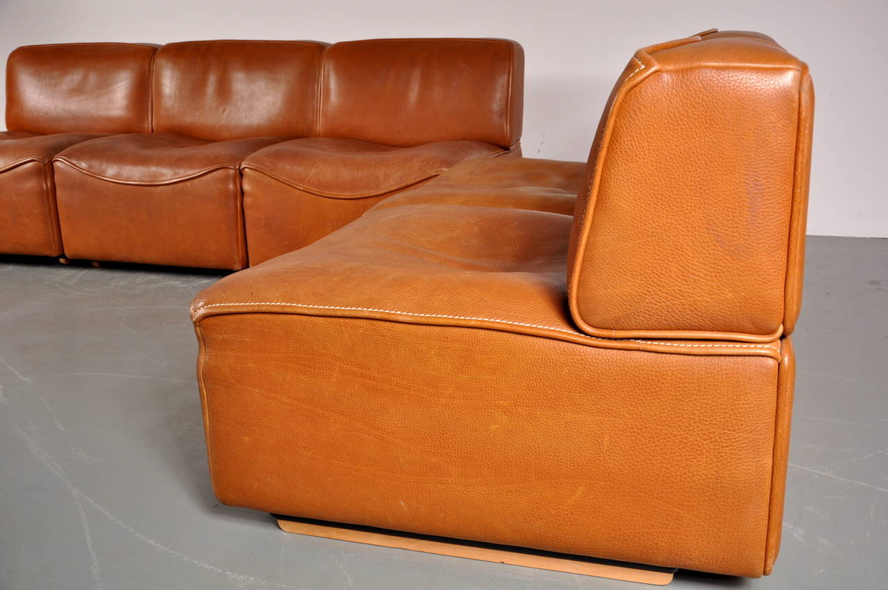 Leather Sectional Sofa by De Sede, Switzerland circa 1960 In Good Condition In Amsterdam, NL