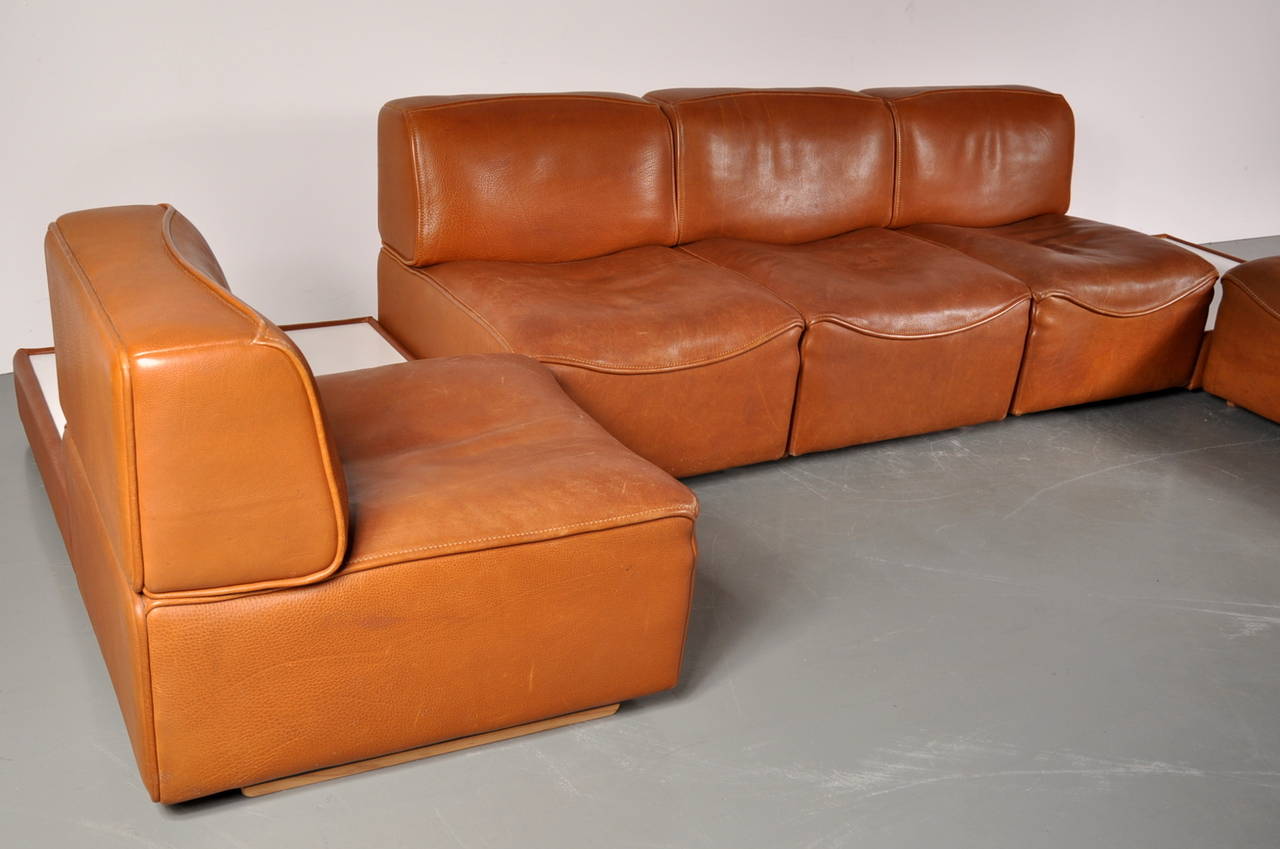 Mid-20th Century Leather Sectional Sofa by De Sede, Switzerland circa 1960