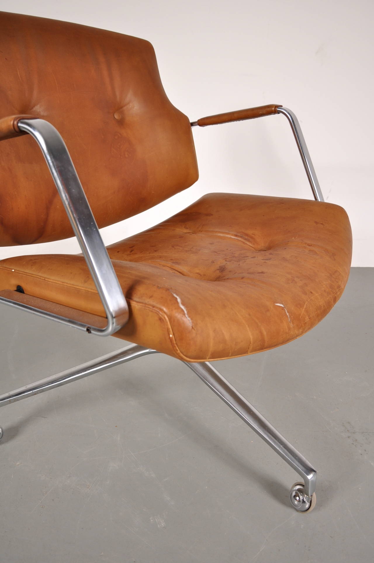 Leather Conforence Chair by Preben Fabricius and Jorgen Kastholm, circa 1960 3