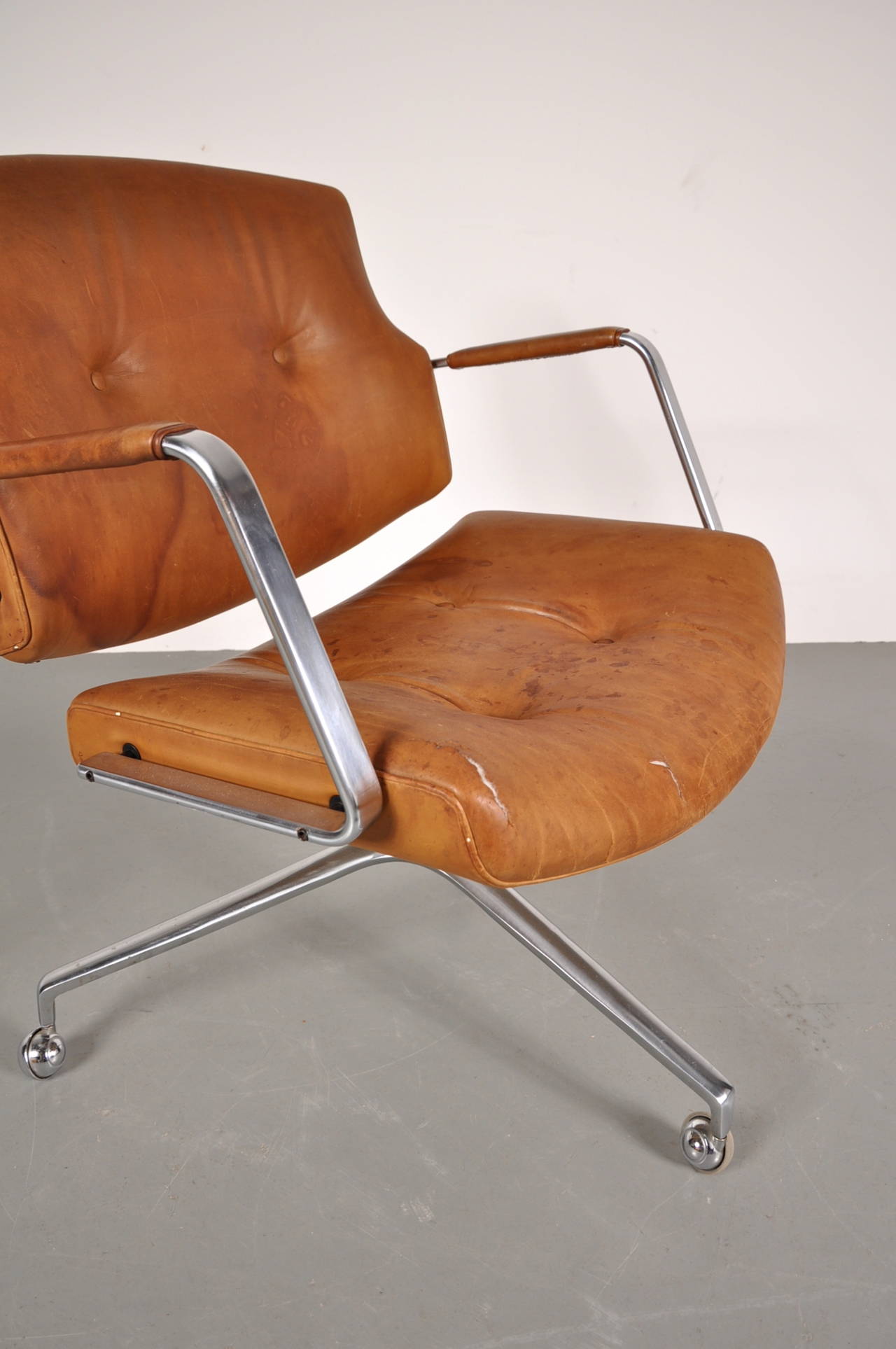 Leather Conforence Chair by Preben Fabricius and Jorgen Kastholm, circa 1960 1