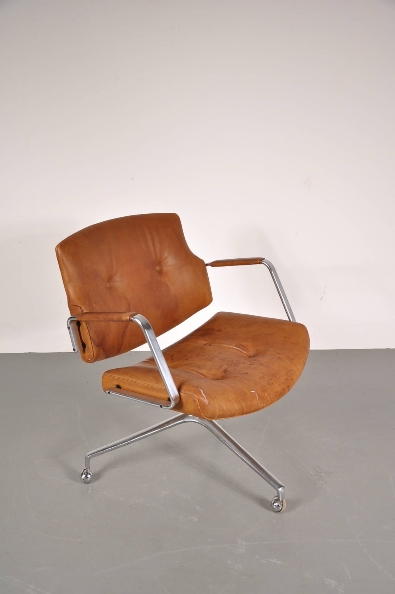 Leather Conforence Chair by Preben Fabricius and Jorgen Kastholm, circa 1960 2