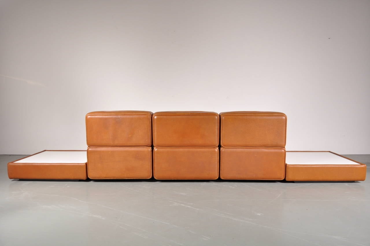 Leather Sectional Sofa by De Sede, Switzerland circa 1960 4