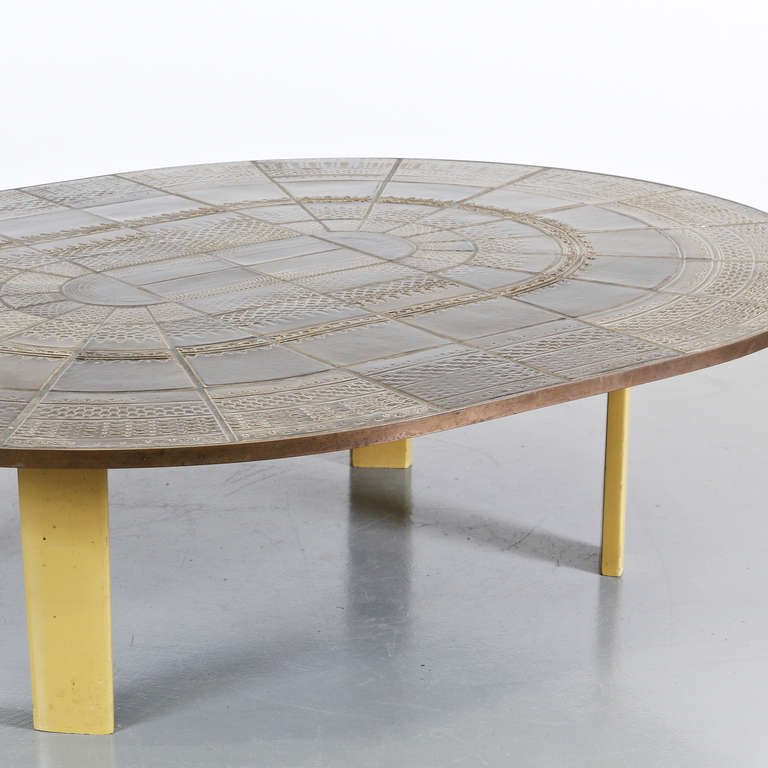 Mid-Century Modern Large Bjorn Wiinblad Ceramic Coffee Table, circa 1960