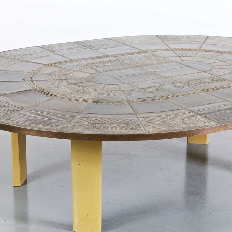 Large Bjorn Wiinblad Ceramic Coffee Table, circa 1960 In Excellent Condition In Amsterdam, NL