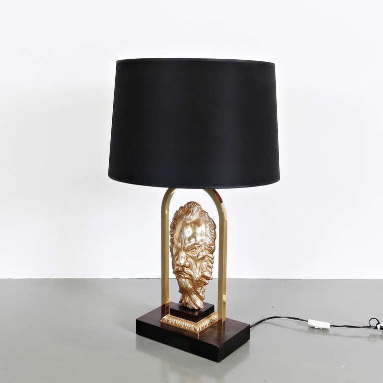 French Messing Table Lamp in the style of Maison Jansen, circa 1970 In Good Condition In Amsterdam, NL