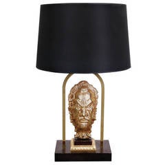 French Messing Table Lamp in the style of Maison Jansen, circa 1970 8