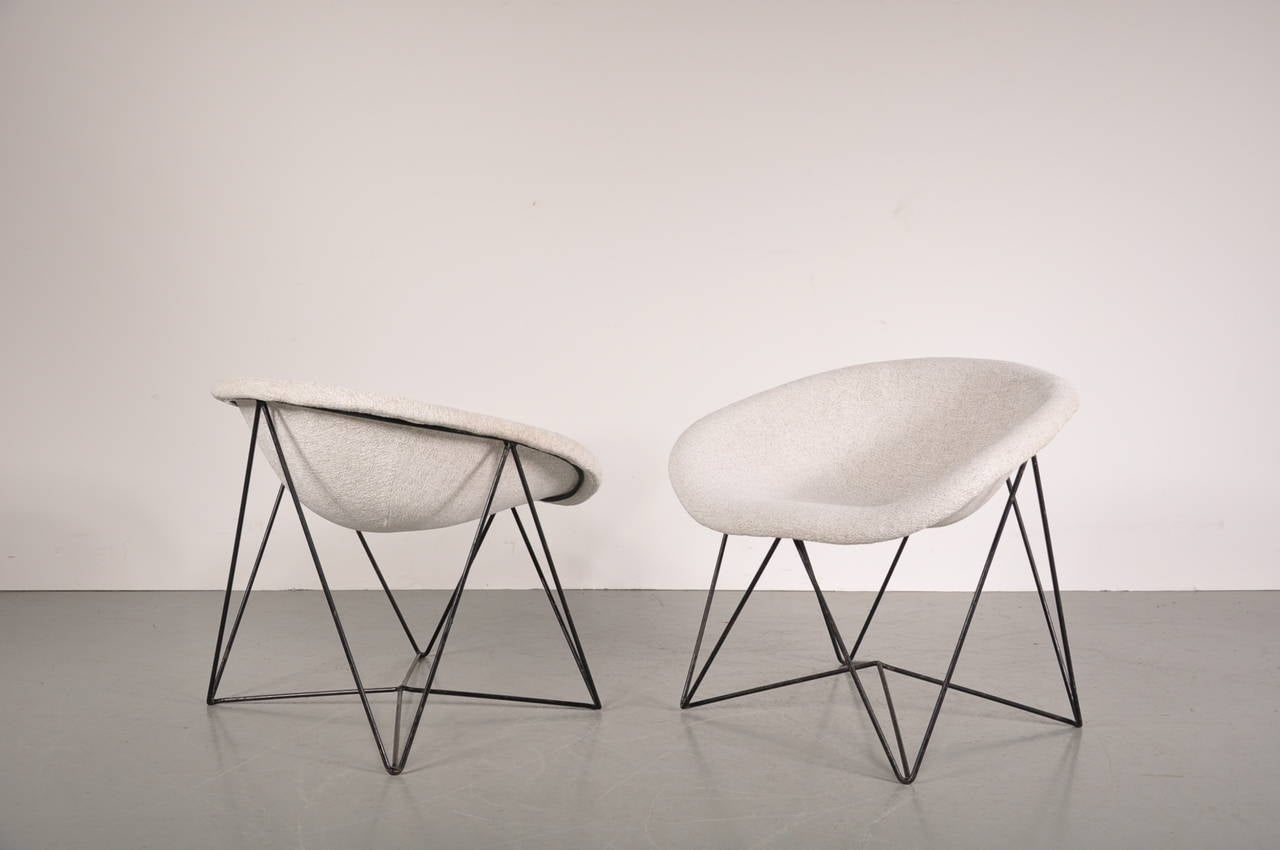 Mid-20th Century Set of 2 Rare Easy Chairs, circa 1950