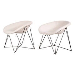 Set of 2 Rare Easy Chairs, circa 1950 1