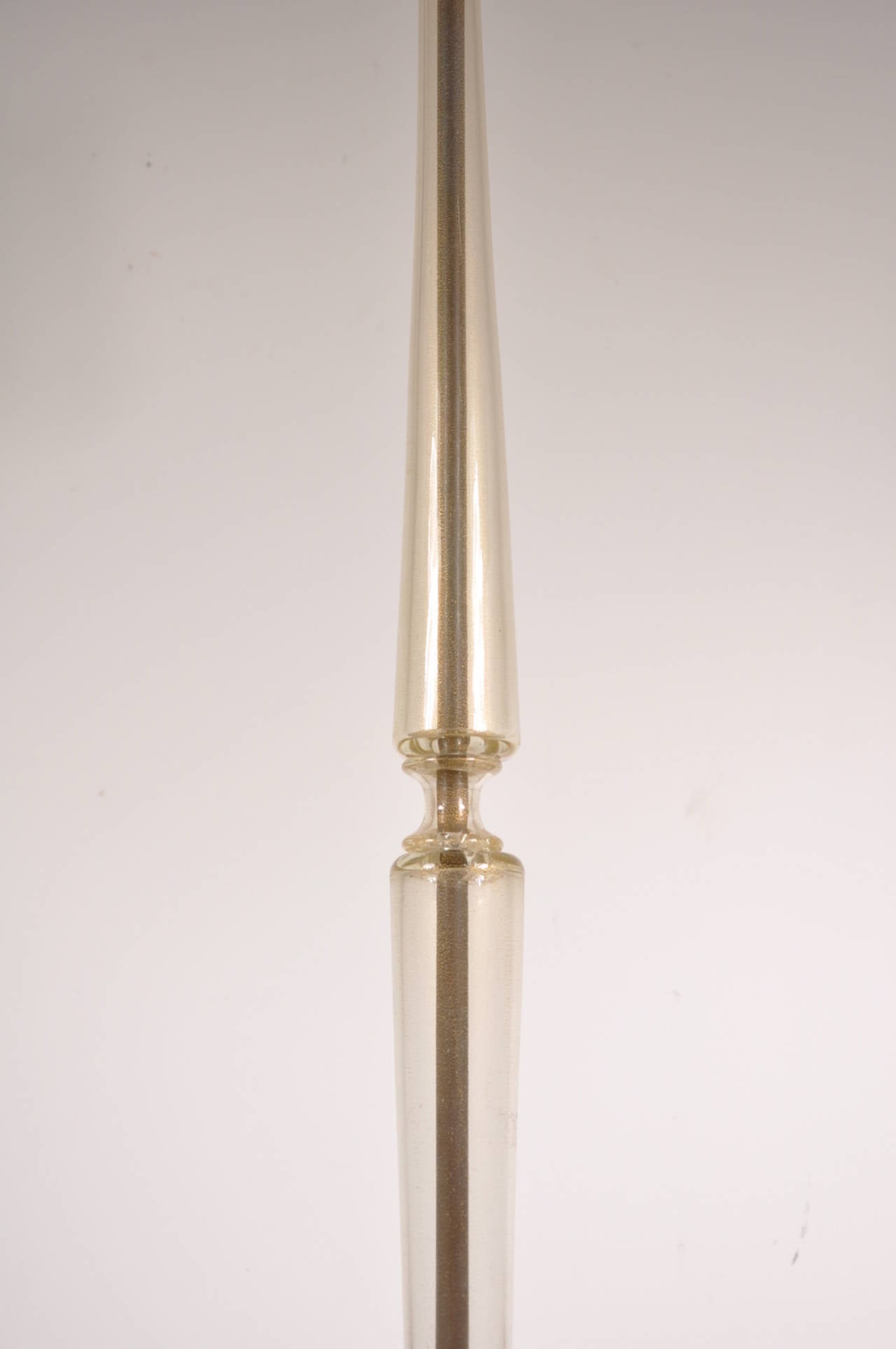 Brass Murano Glass Floor Lamp in the Manner of Barovier e Toso, circa 1940 For Sale