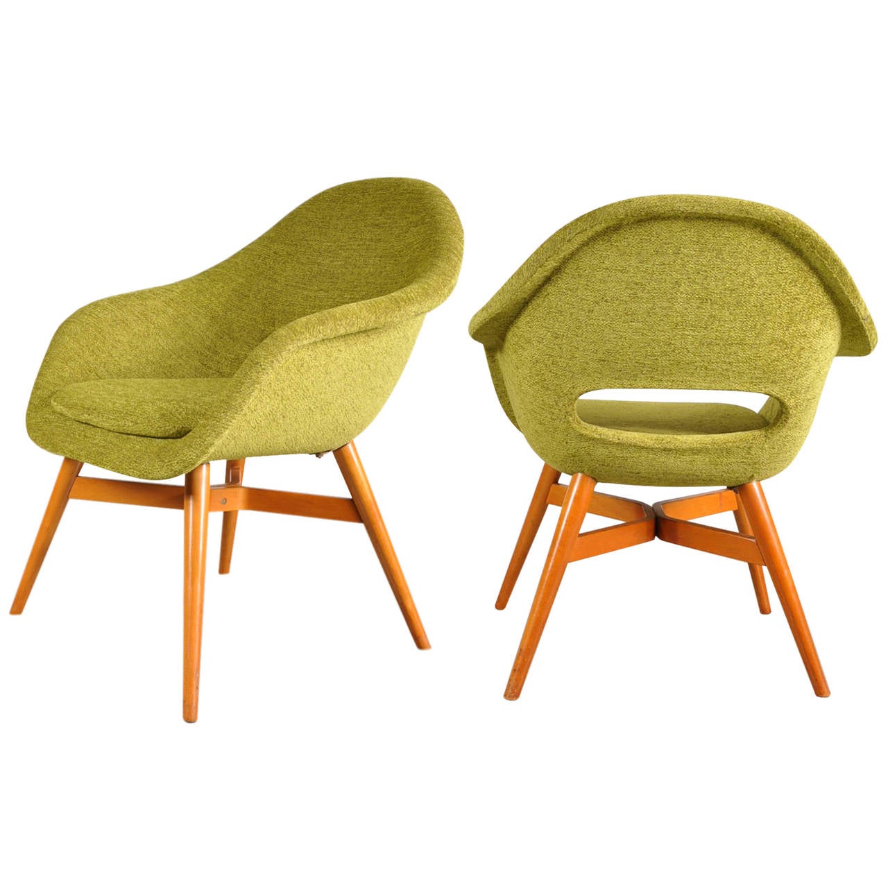 Set of Two Easy Chairs by Miroslav Navratil, circa 1960 For Sale at 1stDibs