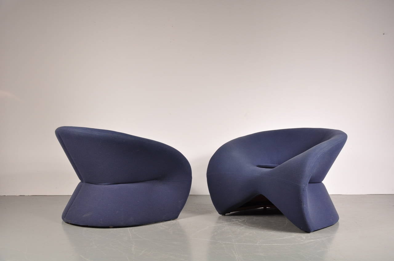 Set of Two Large Easy Chairs in Pierre Paulin Style, circa 1970 2