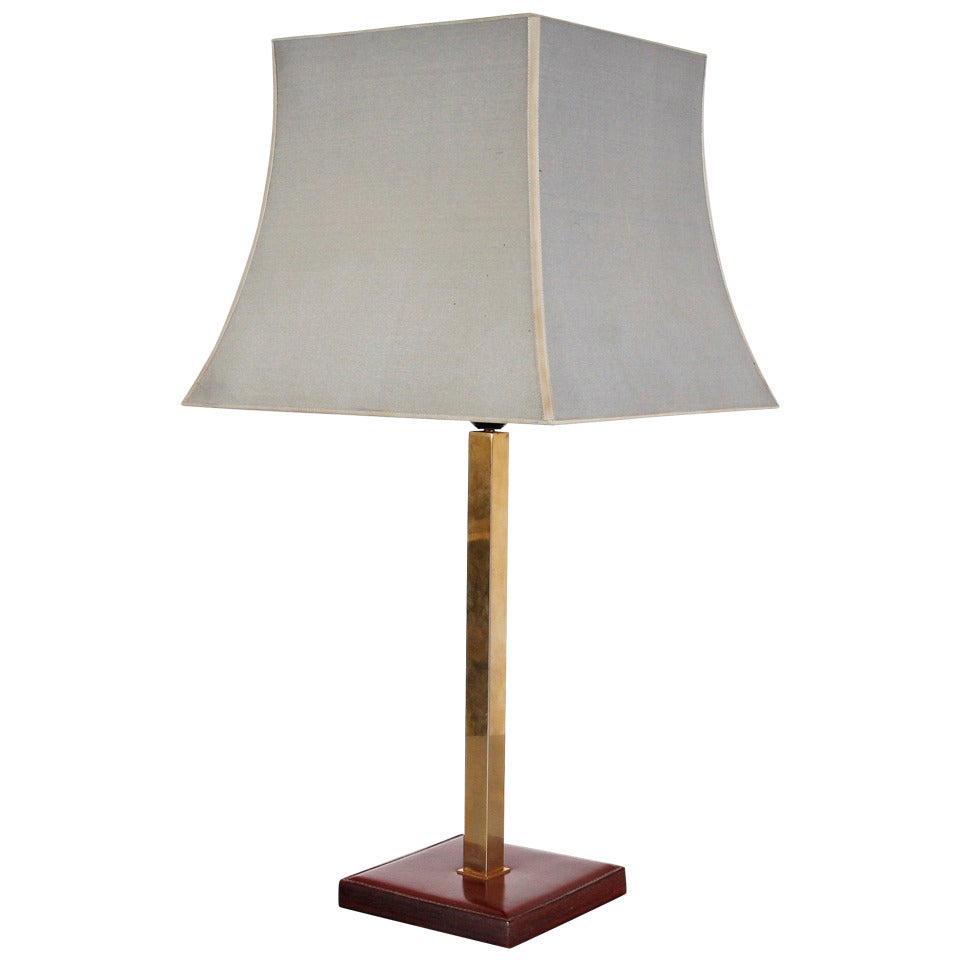 Delvaux Leather Table Lamp