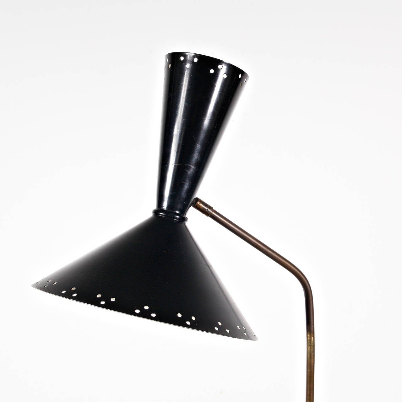 Lacquered French Brass Floor Lamp, circa 1950