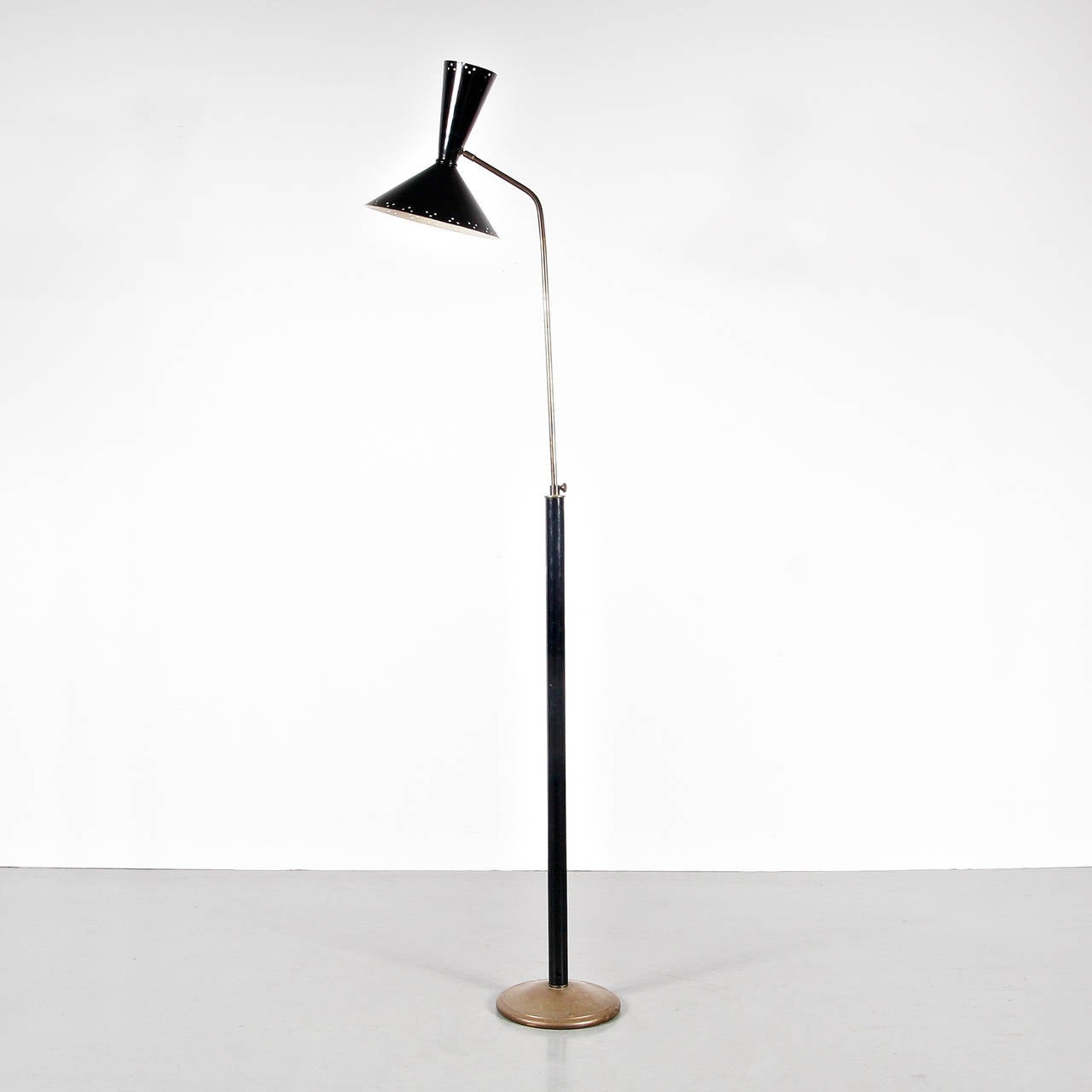 French Brass Floor Lamp, circa 1950 In Good Condition In Amsterdam, NL