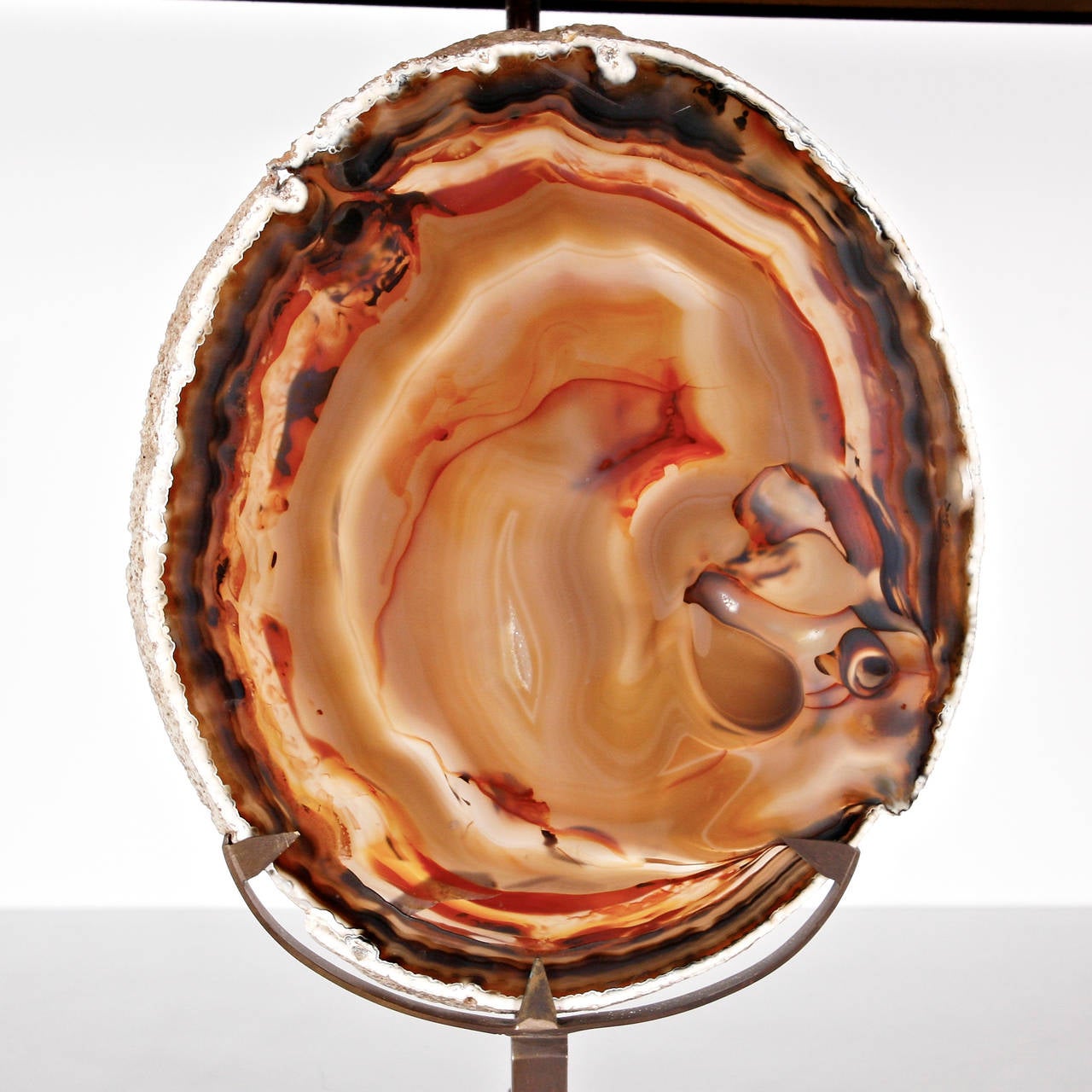 Belgian Agate Table Lamp in the Manner of Willy Daro, circa 1970
