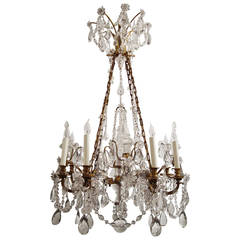Important Gilt Bronze, Glass and Crystal Chandelier Stamped Mottheau